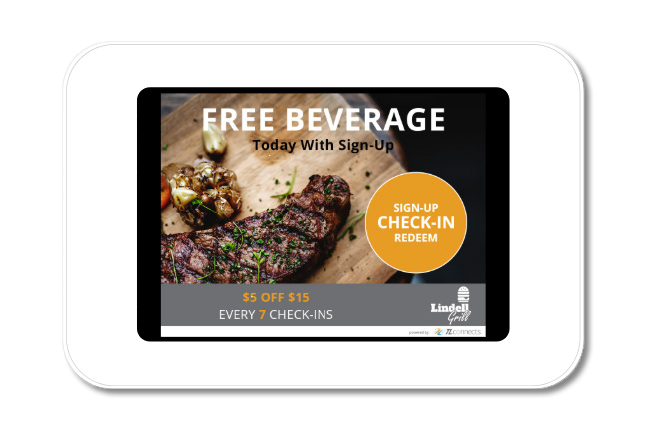Example loyalty rewards kiosk available to participating businesses